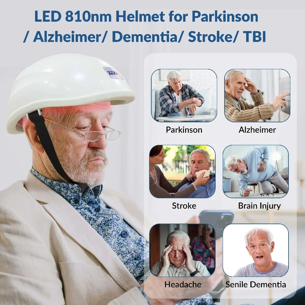 ZJZK 280*810nm Brain Photobiomodulation Helmet Brain Stimulation Device for Depression NIR Light Helmet for Relieve Neurasthenia