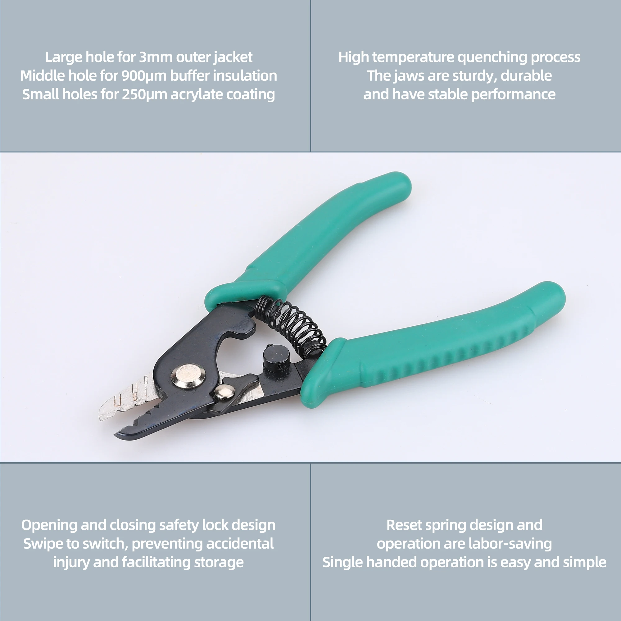 FTTH Engineering Special Tool Multifunctional Fiber Optic Cable Fiber Optic Stripper Three Hole Fiber Optic Stripper