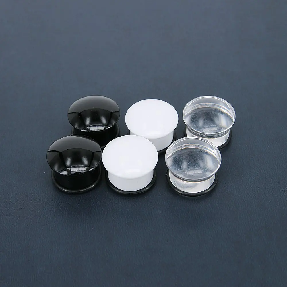 Set of 1 Pairs Single Flare Acrylic Ear Plugs Tunnel Expander Piercing Ear Gauges with O-Ring 5-20mm