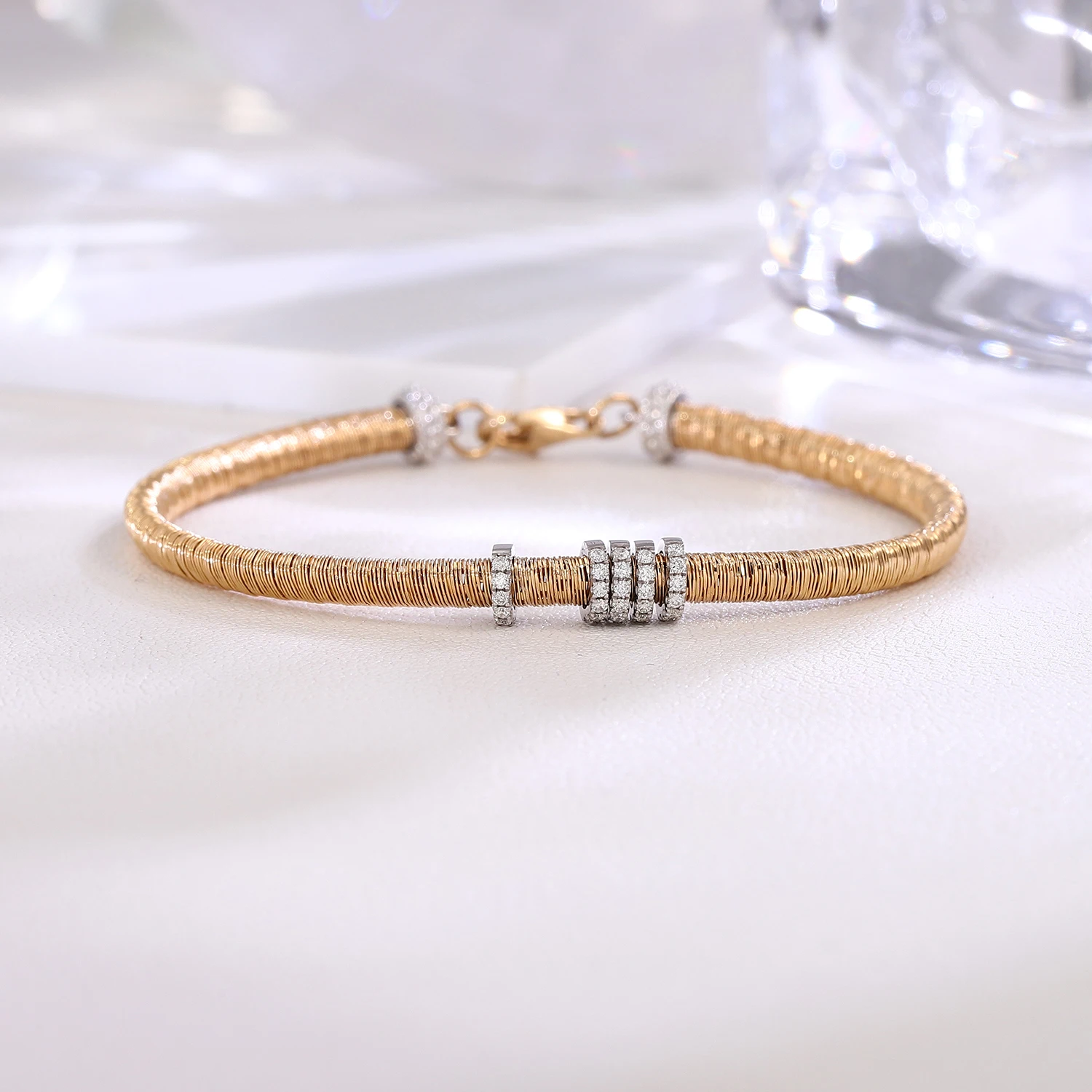 Provence Luxury Bracelet 18KGold Lab diamonds Elegant Accessories Everyday Width Bracelet Women Wedding Fine Anniversary Gifts