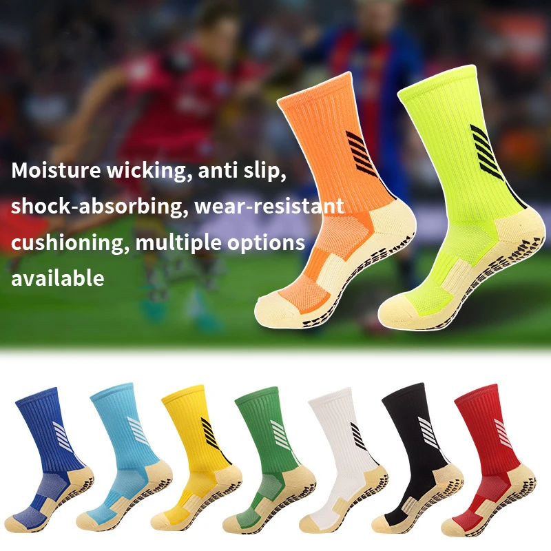 6Pairs/Lot 2023 New ANTI SLIP Fashion Football Socks Mid Calf Non-Slip Soccer Sport Cycling Sports Mens Sock EU38-44