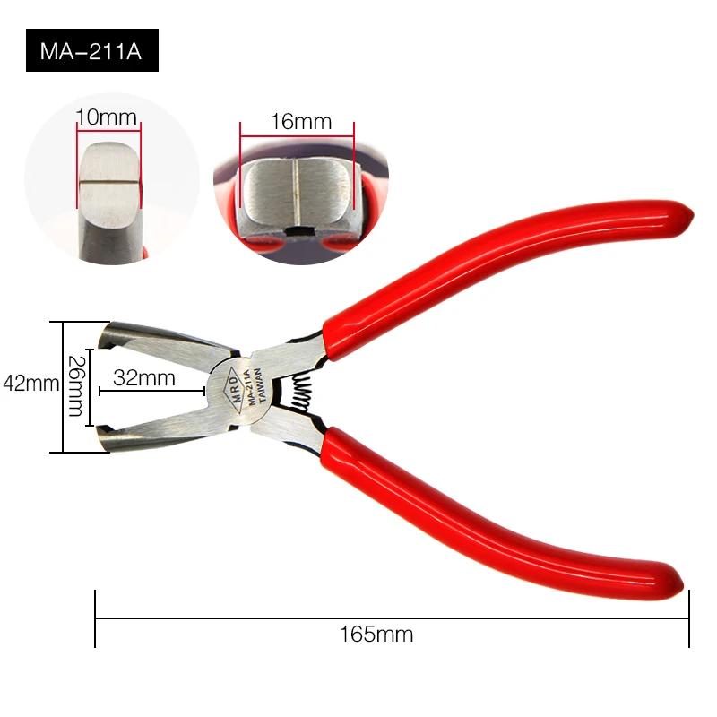 Plastic Nozzle Pliers 45/90 Degree Diagonal Shaped Shear Thin Mouth F90 Flat End Cutting 6 inch 215 alloy steel