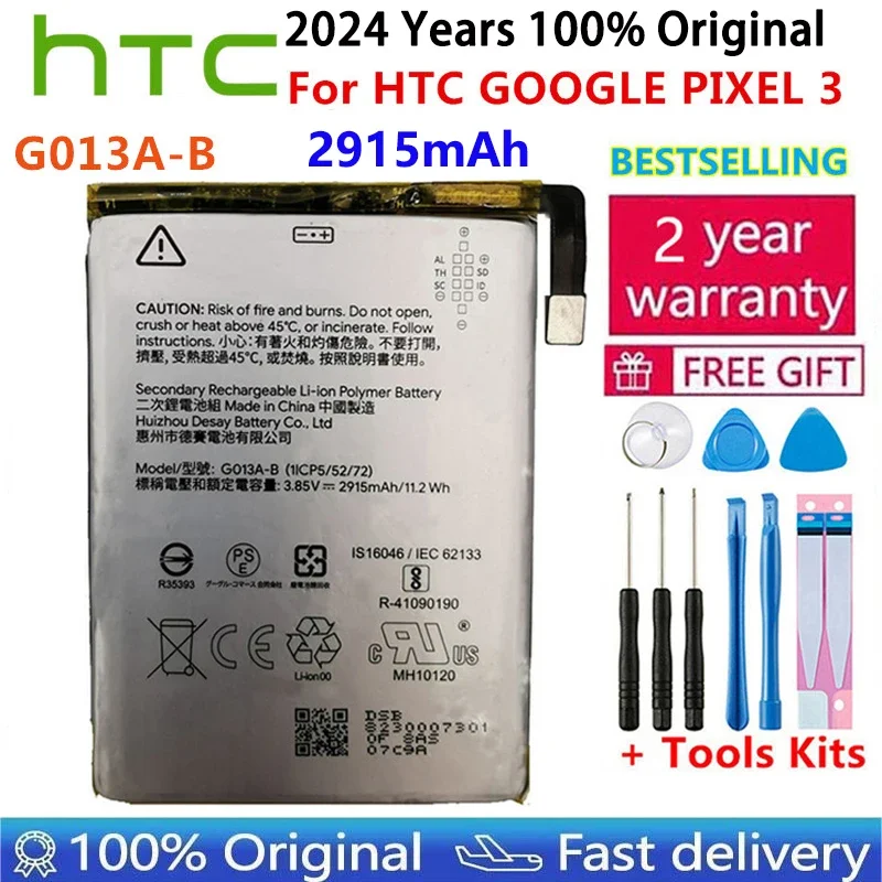 2024 100% Original Battery For HTC GOOGLE PIXEL 3 Pixel3 XL 3XL 4XL Pixel4 XL 4 4A 5A 5 5G 6 Pro Batteries Bateria Fast Shipping