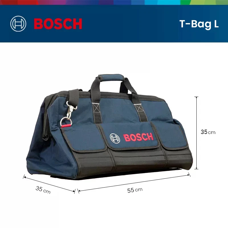 Imagem -06 - Bolsa de Ferramentas Bosch Tamanhos Mini s m Organizador de Armazenamento de Ferramentas Bolsa de Trabalho Marceneiro Eletricista Lona à Prova Dágua para Pesca