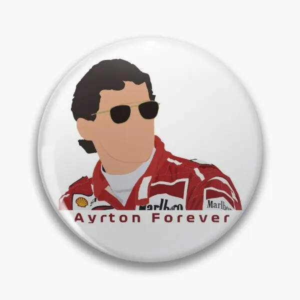 Ayrton Senna Ayrton Forever  Soft Button Pin Women Fashion Creative Badge Cartoon Decor Funny Clothes Lover Jewelry Cute Brooch