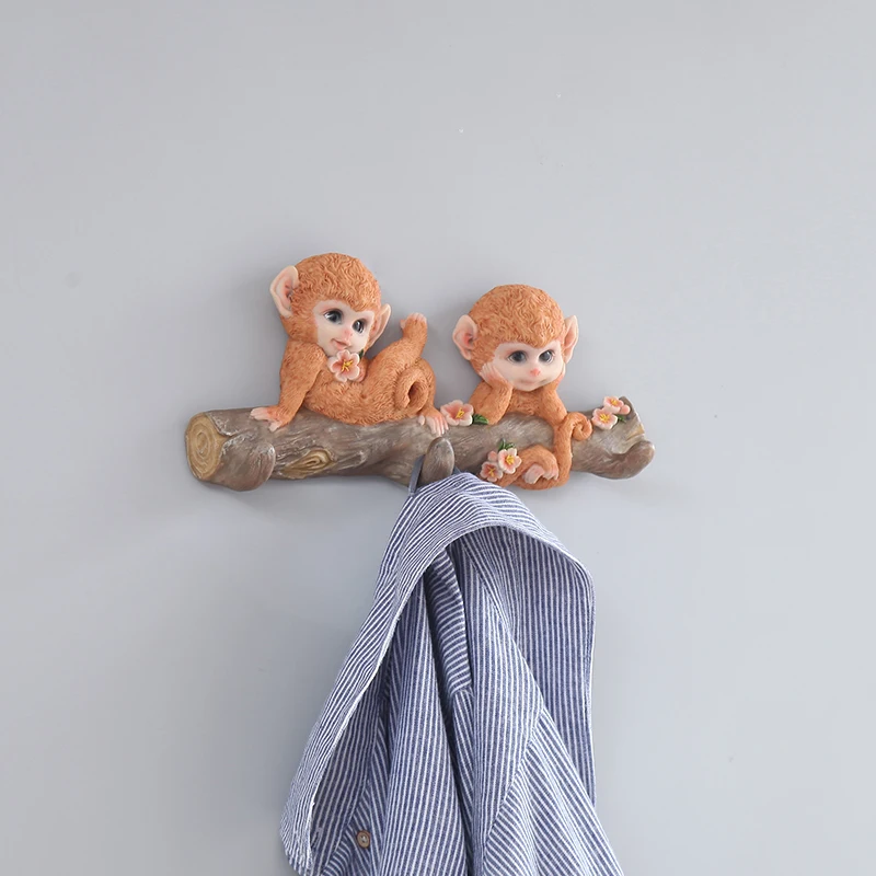 

European style animal hooks creative and cute household wall hanging wall decoration clothes hat hooks no punching required