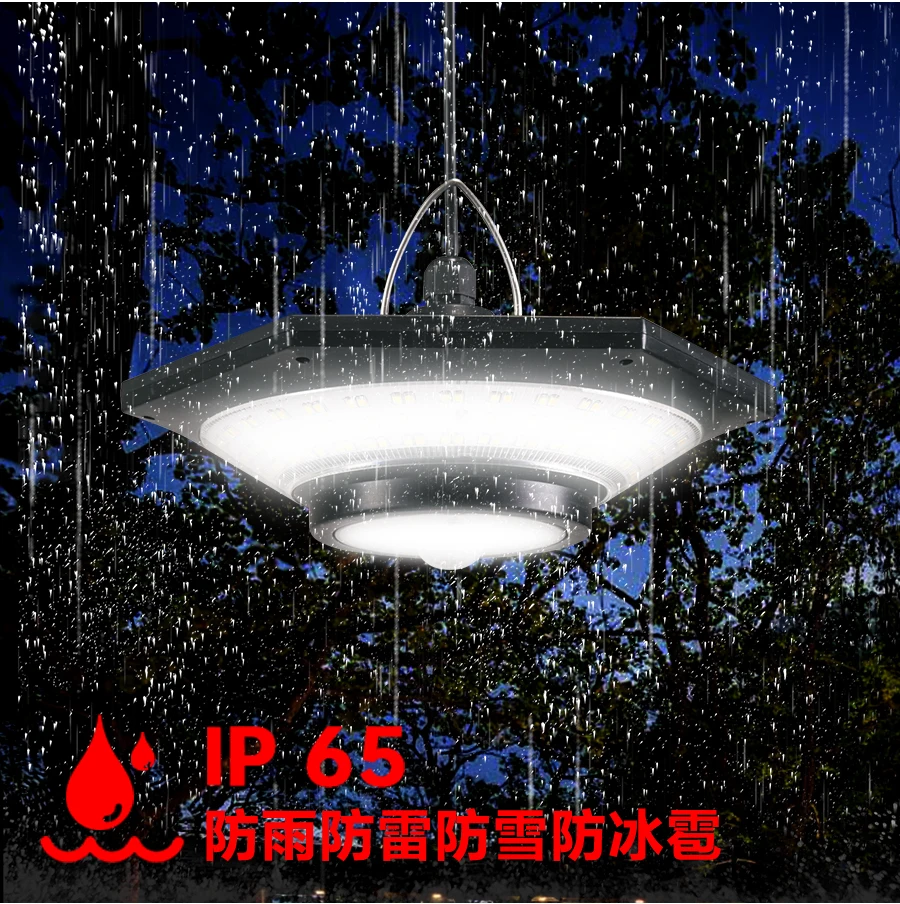 228LED Pendant Lights Outdoor Indoor Solar Shed Light with Sensor Adjustable Color Waterproof for House Lamp Garden Solar Light