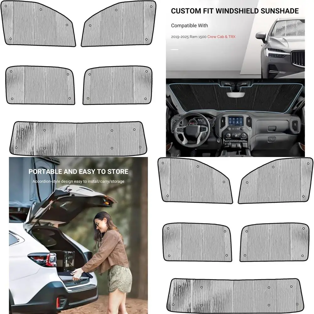 

Ram 1500 Crew Cab & TRX 2019-2025 Complete AstraGuard Sunshade Set, Excludes Windshield