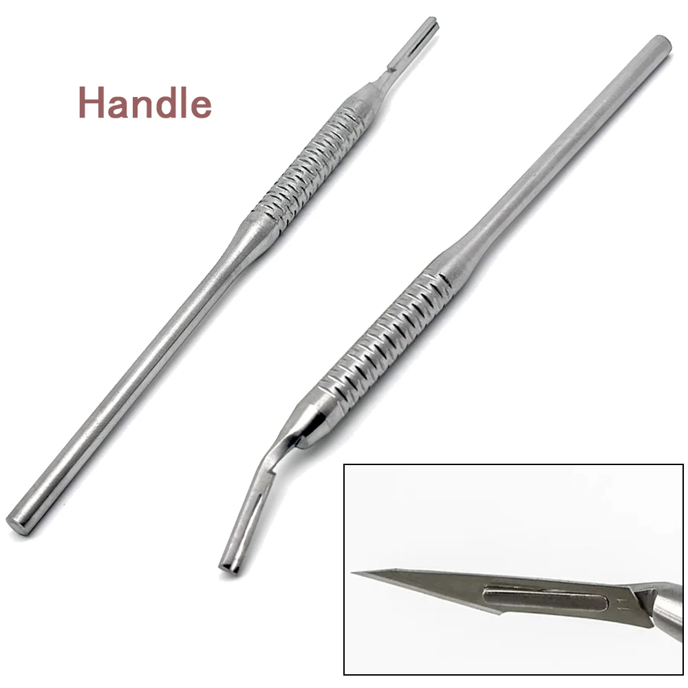 Dental Scalpel Handle Blade Handle Curved/Straight Applicable Oral Hilt Surgical Tool For No.3 Blade Dental Instruments