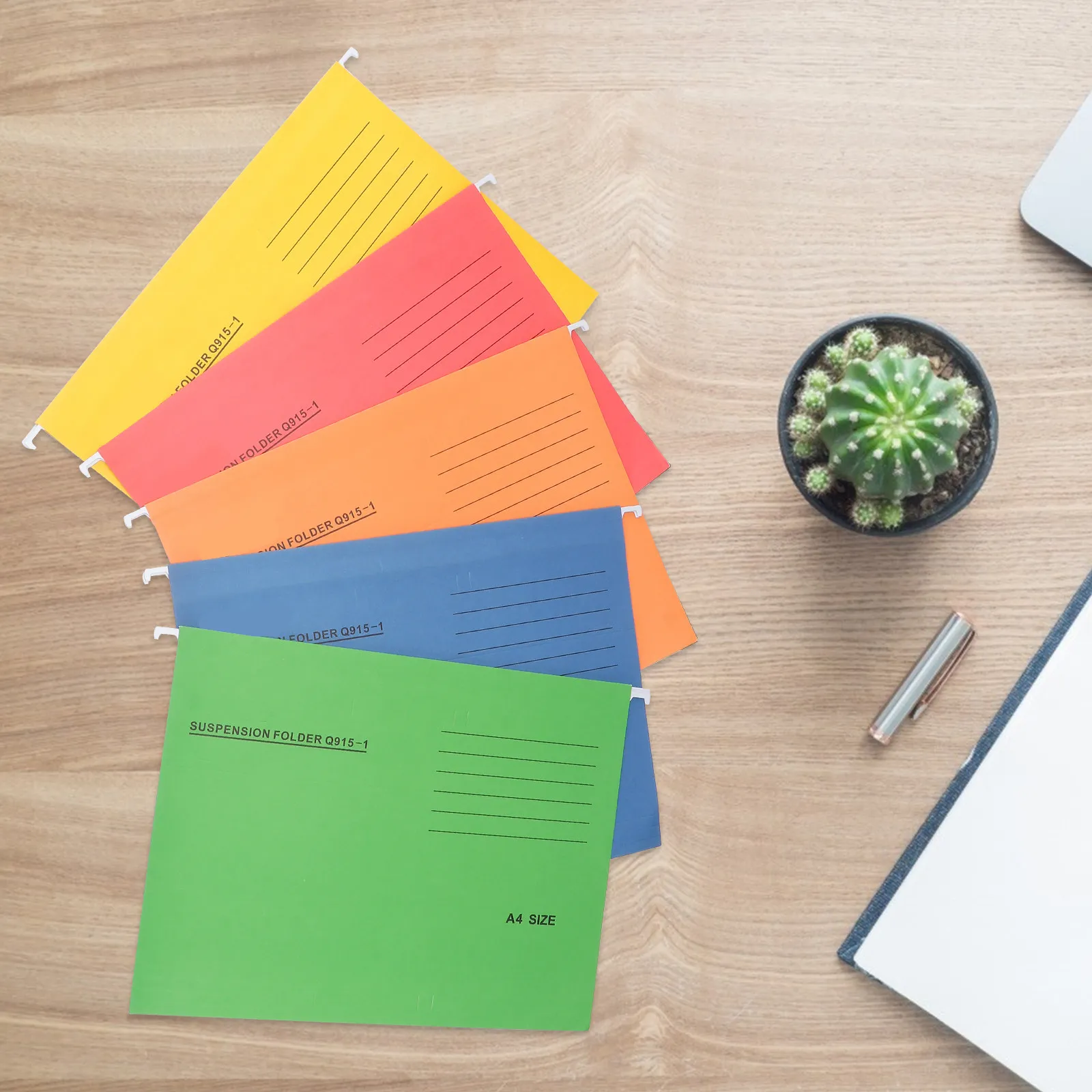

20Pcs Suspension Folder A4 Hanging File Holder Bright Colors Document Organizer for Office Home Filing Cabinets Supplies