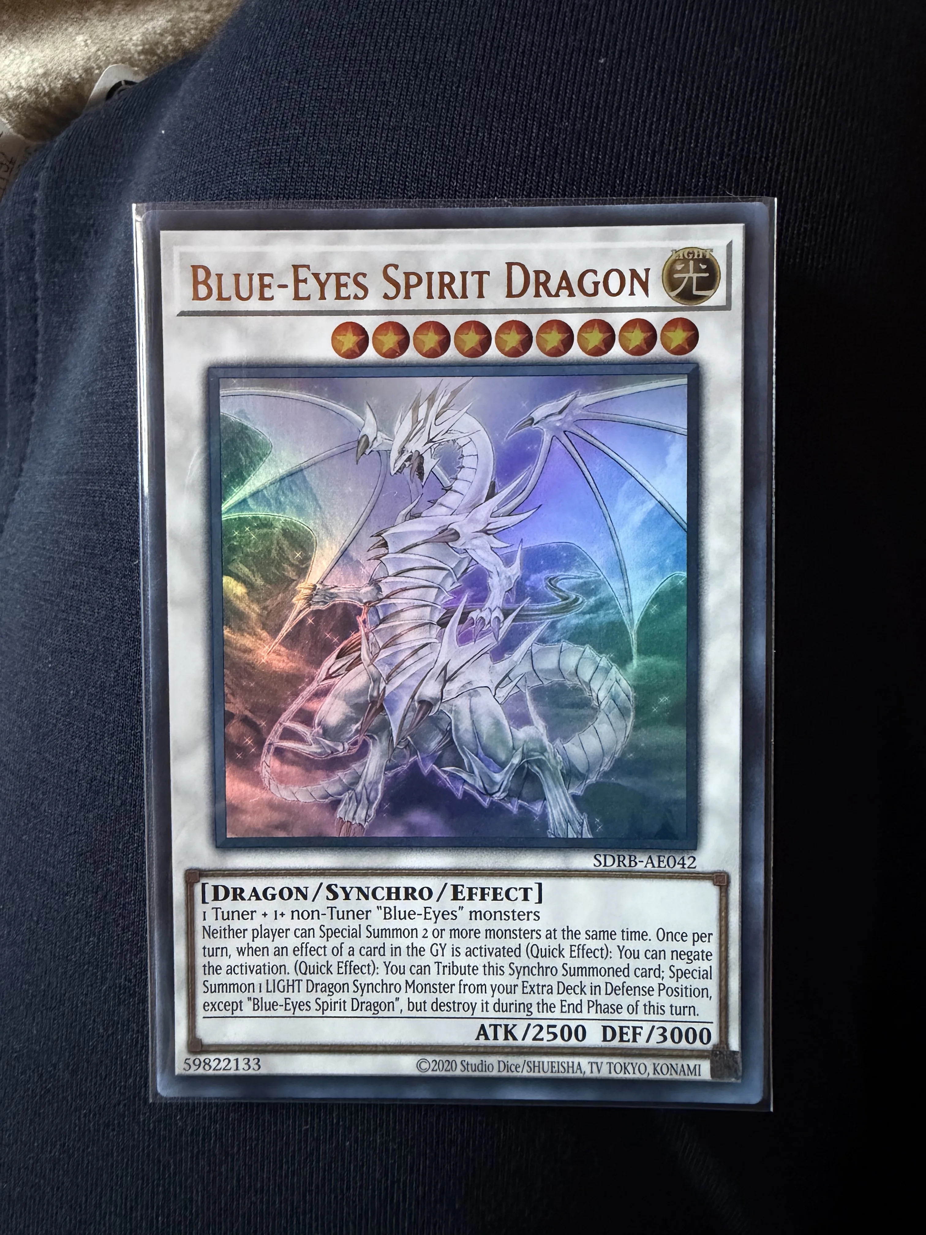 Yugioh KONAMI Duel Monsters SDRB-AE042 Blue-Eyes Spirit Dragon Ultra Rare Asian English Collection Mint Card