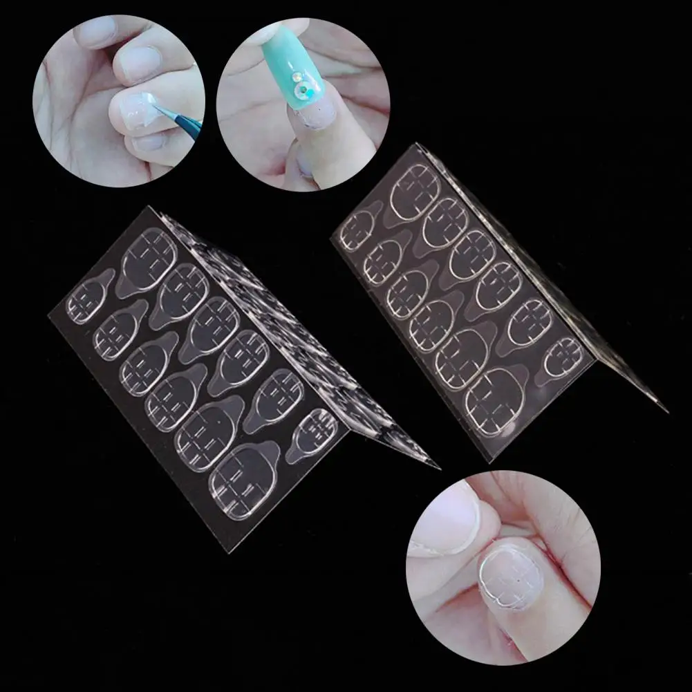 

Apply Fake Nails 2 Colors Double-Sided Nail Art Adhesive Tabs Jelly Glues for Home