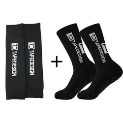 2 in 1 TAPEDESIGN Unisex Anti Slip Non-Slip Soccer Socks FS Adult Football Socks + Leg Warmer