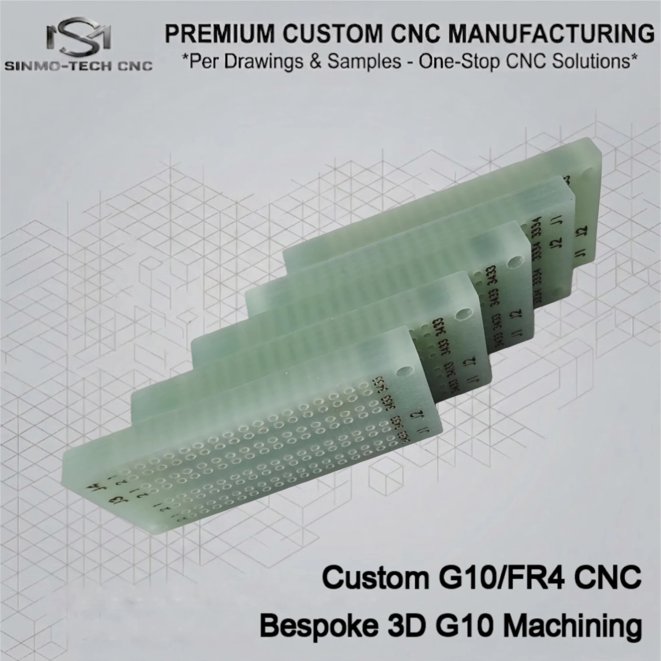 Bespoke G10 FR4 CNC Milling Cutting Service Rapid Precision Epoxy Glass Fiber Prototype Component Custom Machining 1pc