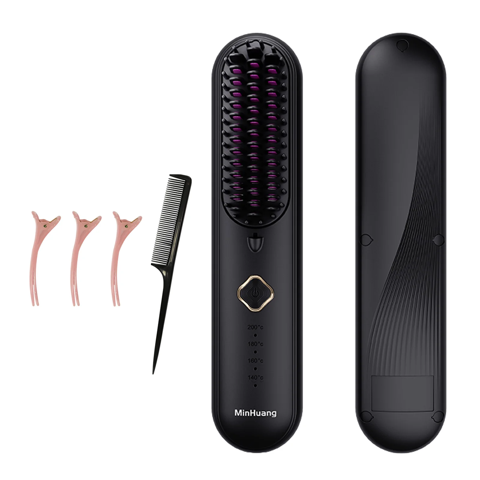 

Cordless Hair Straightening Comb 100 Million Negative Ionic Ceramic Glaze Portable Styling Tool 4000mAh Battery Travel Hair Tool