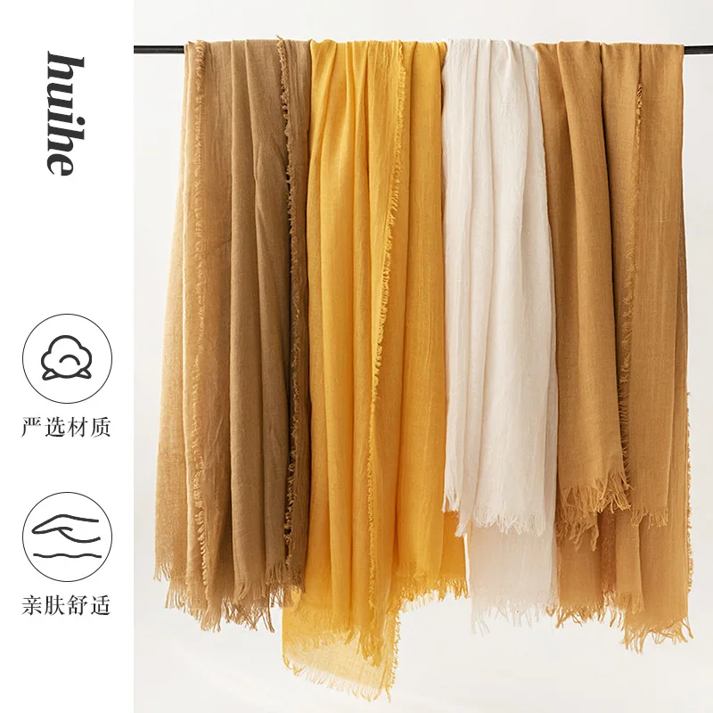 Nuove sciarpe leggere primavera estate Scialli colorati solidi versatili per la protezione solare foulard in seta di fascia alta da donna 8SJ110