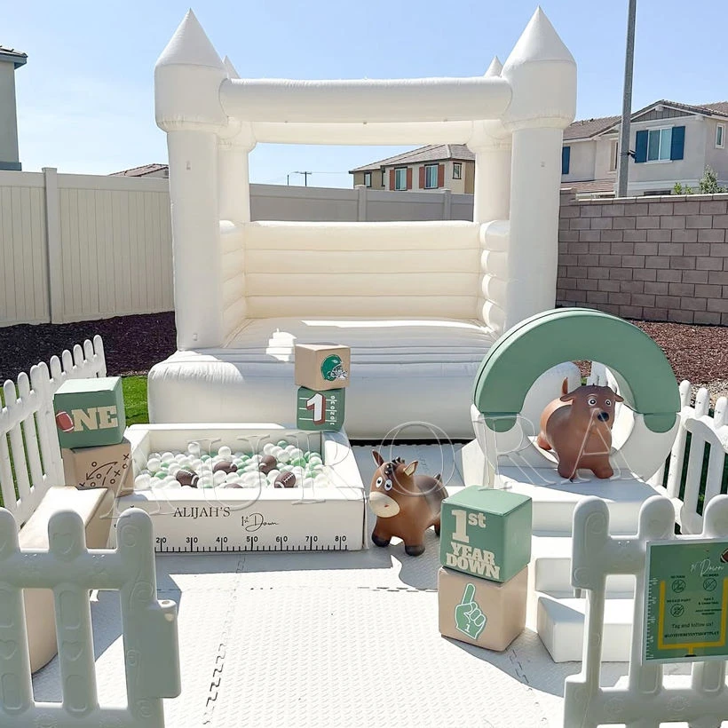All-White Soft Play Set for Kids – Ball Pit & Carousel – Thickened Material Play Equipment for Babies