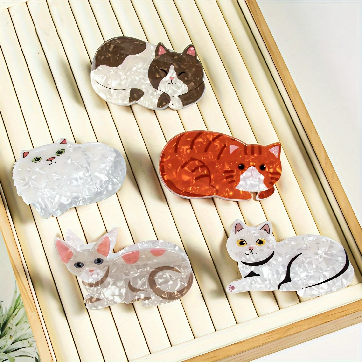 

6pcs cartoon cat hair clips for ladies,cute,sweet and interesting acetate cat hair clip,for daily use during parties and holiday