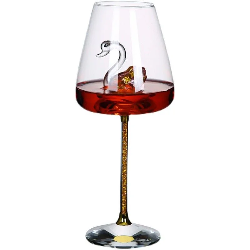 European style luxury swan household lead-free crystal red wine glass wine high leg wine set gift box