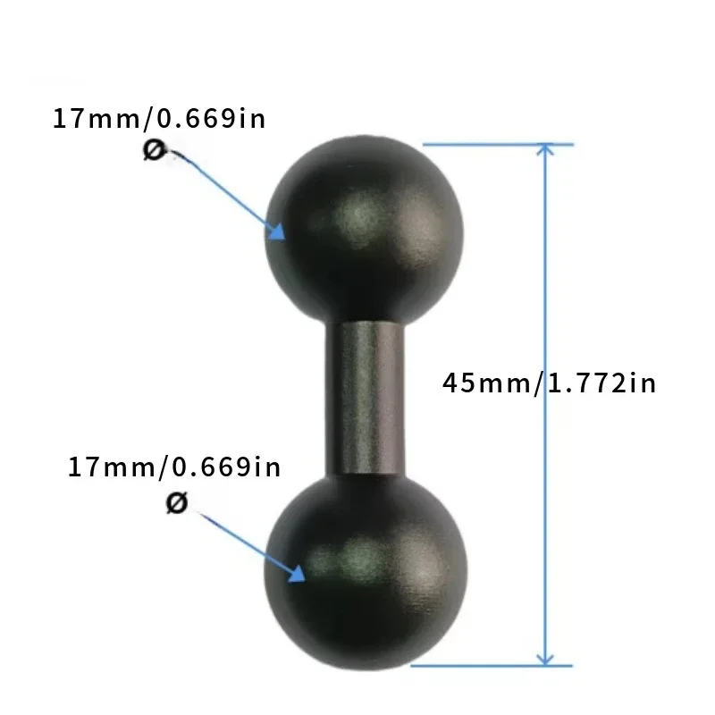 Aluminum Alloy Ball Head 17mm/20mm/25mm Double Ball Head Connecting Rod Motorcycle Camera Bracket Transfer Accessories