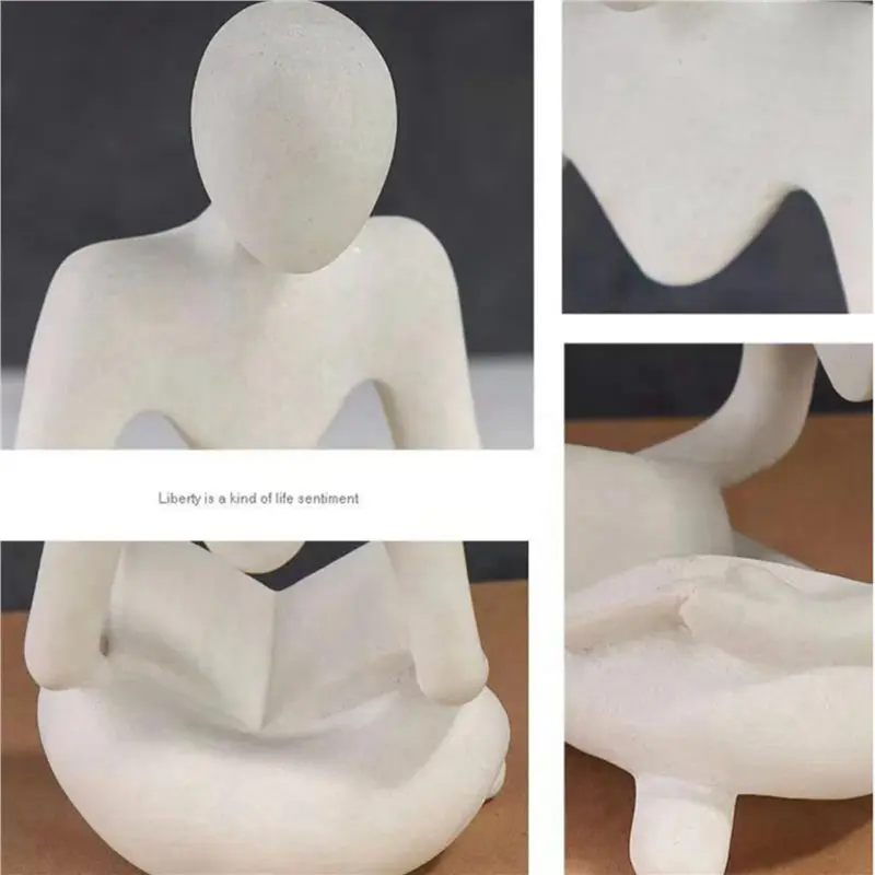 FAST-2X Abstract Figure Tulip Night Light Sculpture Resin Statue Bookshelf Living Room Desk Coffee Table Bedside