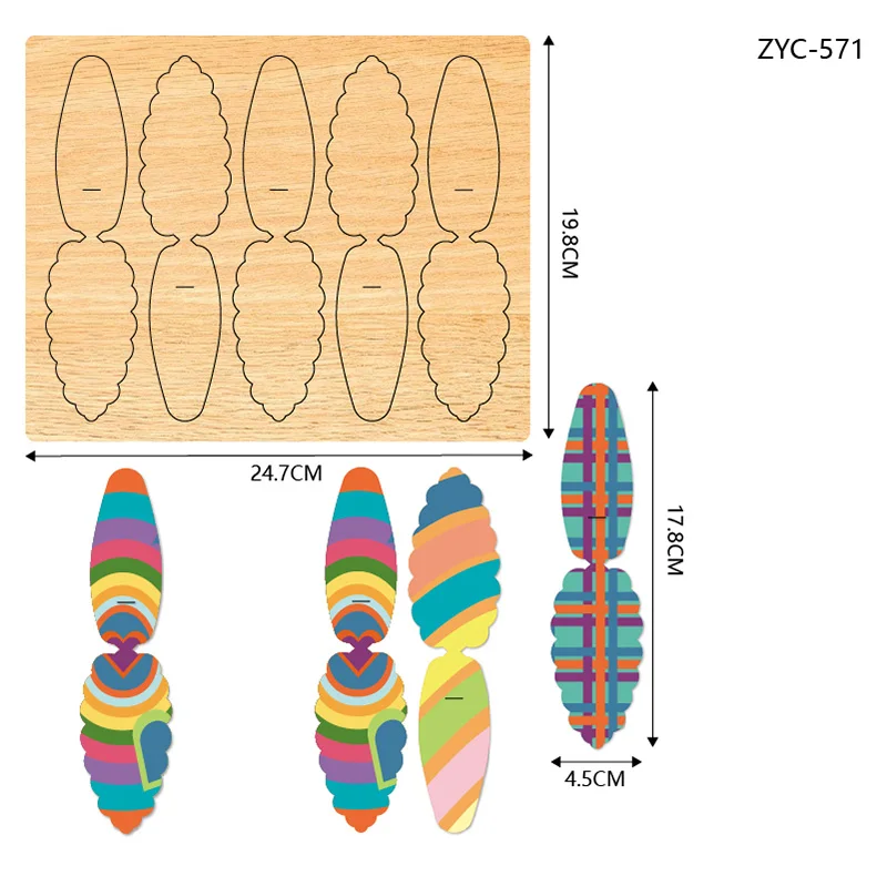 قالب قطع خشبي دبوس الشعر ZYC-571 مناسب لآلات القطع #2