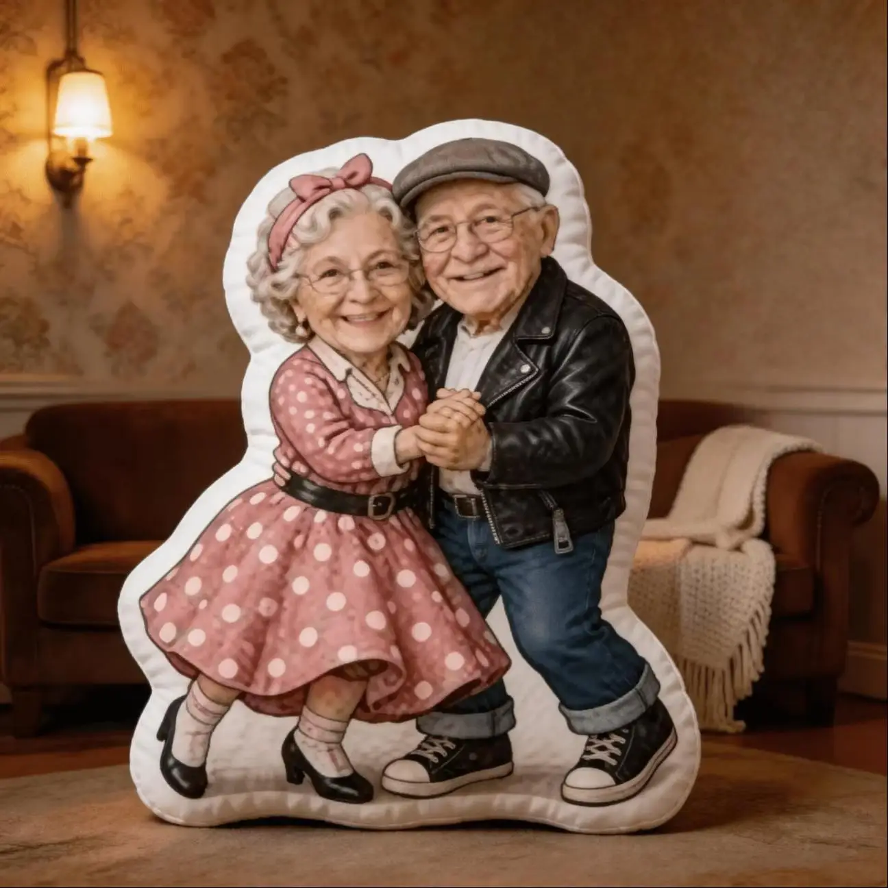 Custom Full Body Pillow Single Side Print Upload Your Own Photo Irregular Human Figure Plush Cushion Romantic Anniversary Gift F