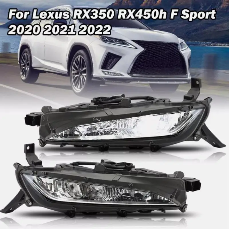 2pcs Fog Lights Assembly For Lexus RX350 RX350L RX450h F Sport 2020 2021 2022 Front Bumper Fog Lamp Car Light Accessories