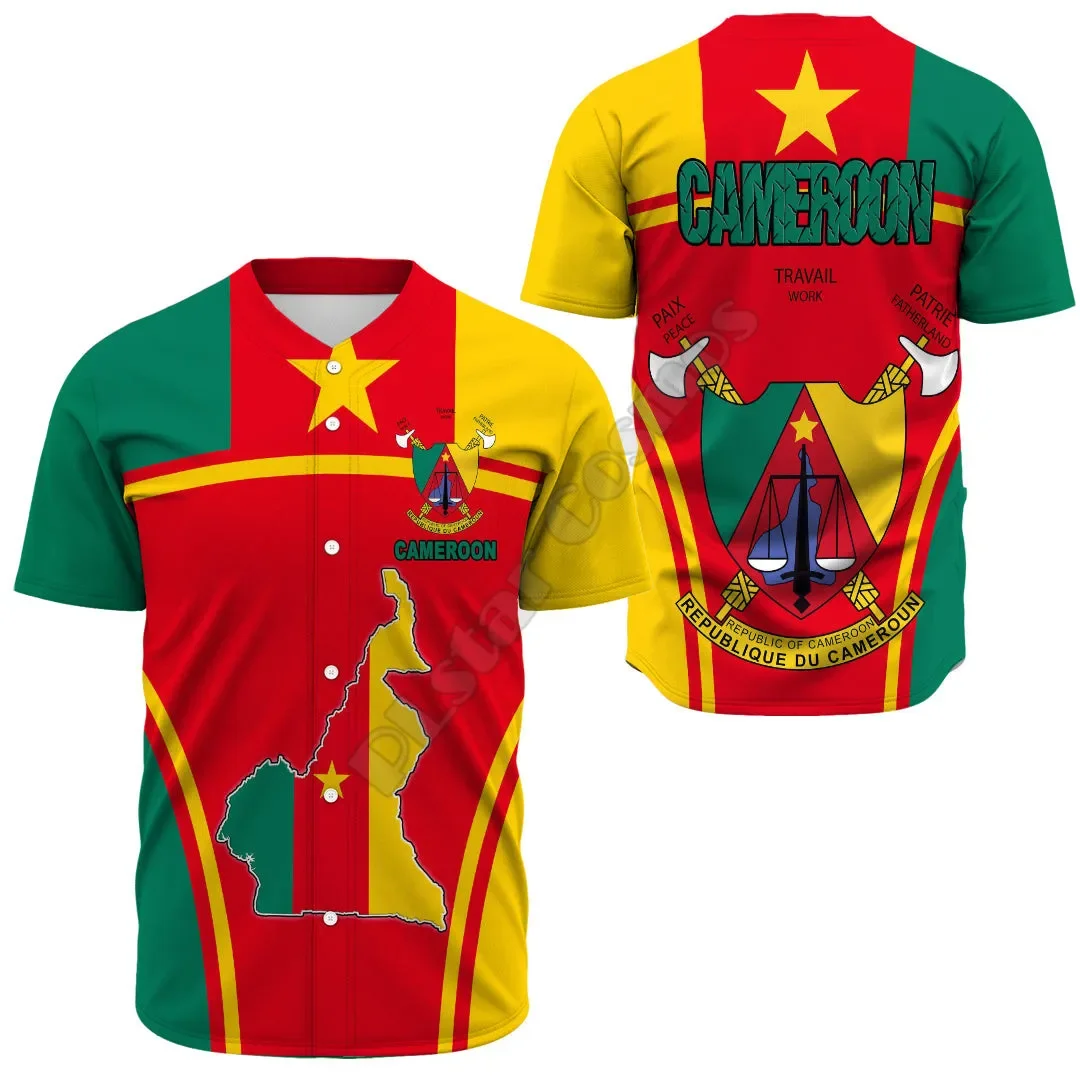 Djibouti Active/Cameroon Active/Cape Verde Active Baseball Jersey Baseball Shirt 3D Printed Men Shirt Casual Shirts hip hop Tops