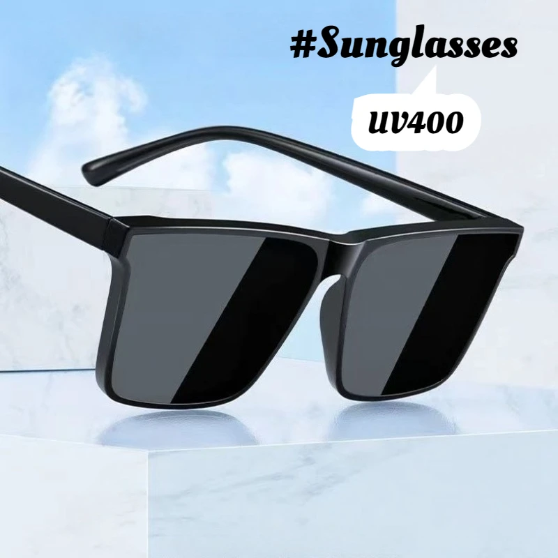 

Fashion Box Sunglasses Black Cool Men's UV400 Shade Protective Eyewear Goggles for Driving and Riding Personalized UV Protection