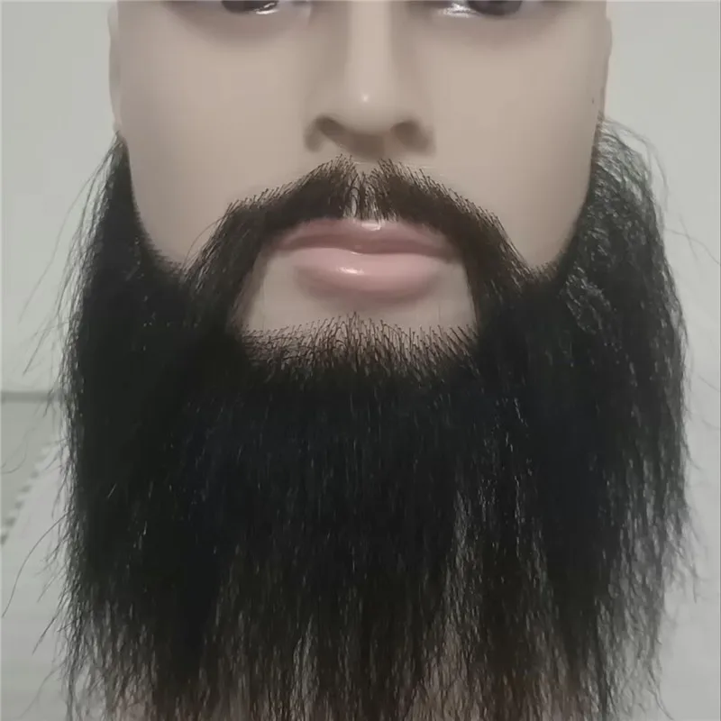 ใหม่สีดําสีเทาสีขาวปลอม Face Beard ลูกไม้ทําด้วยมือเคราสําหรับ Man Holiday/ละคร/ปาร์ตี้/ภาพยนตร์