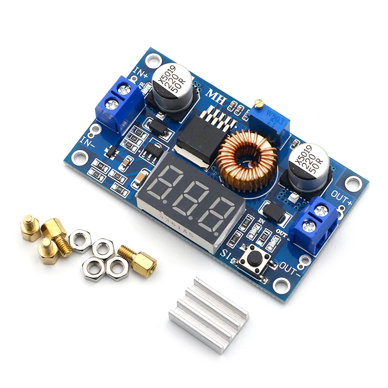 5A High power 75W with voltmeter display DC-DC buck voltage regulator power module 24 to 12V/5V