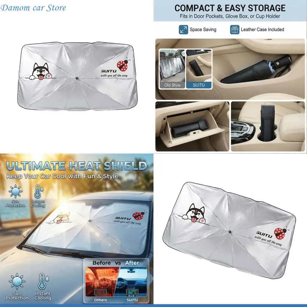 A2UC Auto-Windschutzscheiben-Sonnenschutz, Reflektoren, Sonnenschutz, bieten Schutz für den Innenraum des Autos, coole,