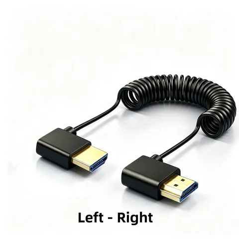 Ultra‑Thin Portable 8K HDMI‑compatible 2.1 Coiled Cable 90 Degree…