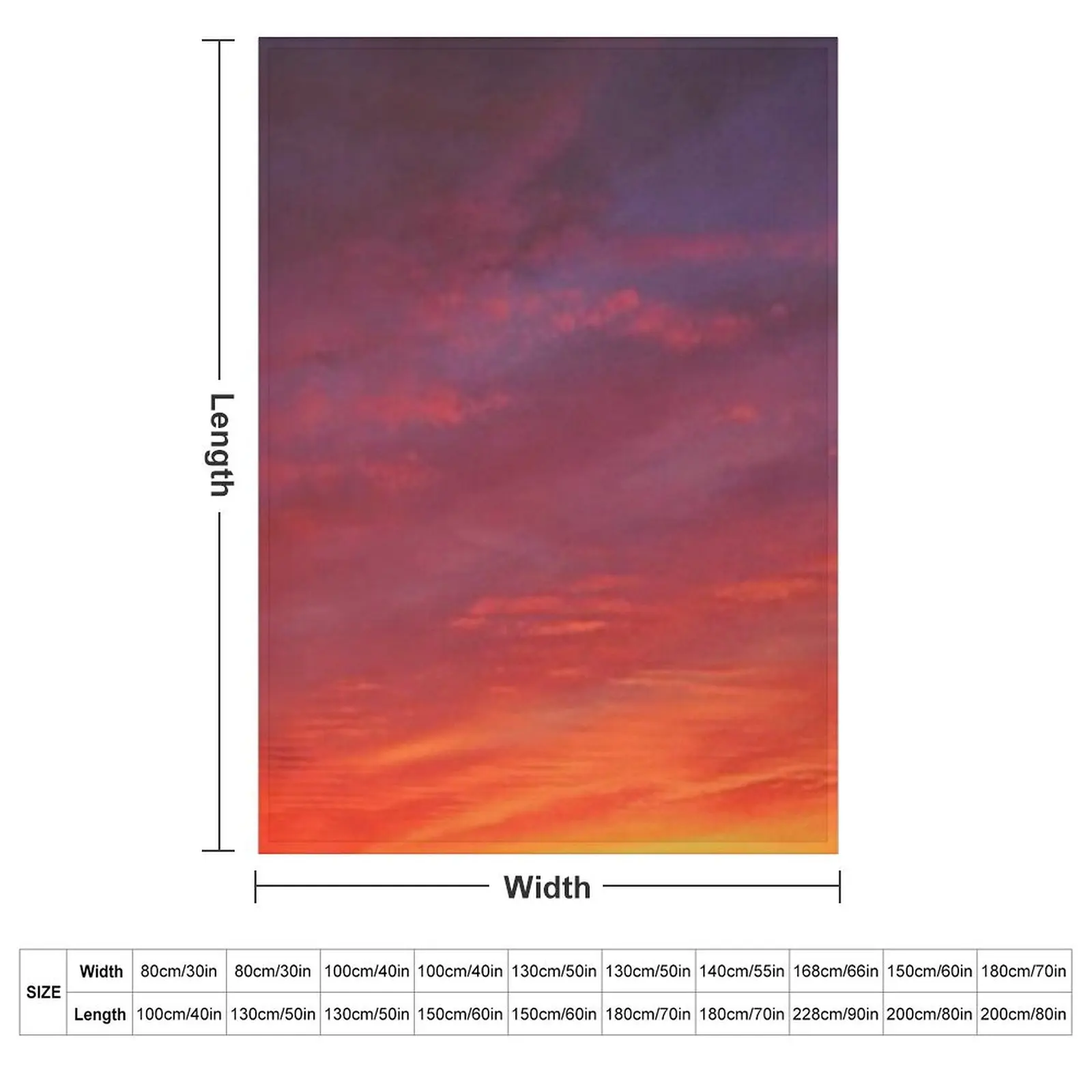 Orange and Purple Sunrise Throw Blanket couch cozy soft plush fuzzy picnic outdoor blanket