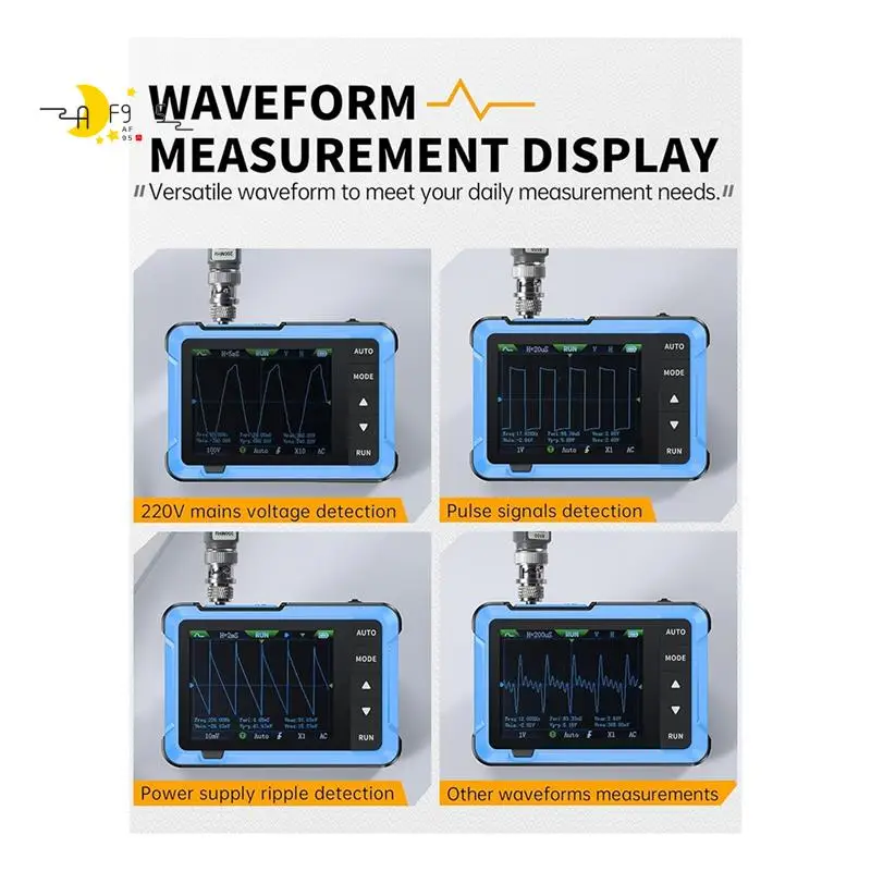 

AF95-Oscilloscope/DDS Signal Generator 2-In-1,2.8 Inch TFT,10Mhz Bandwidth, 48MS/S Sampling Rate, Trigger Function Auto/Nomal