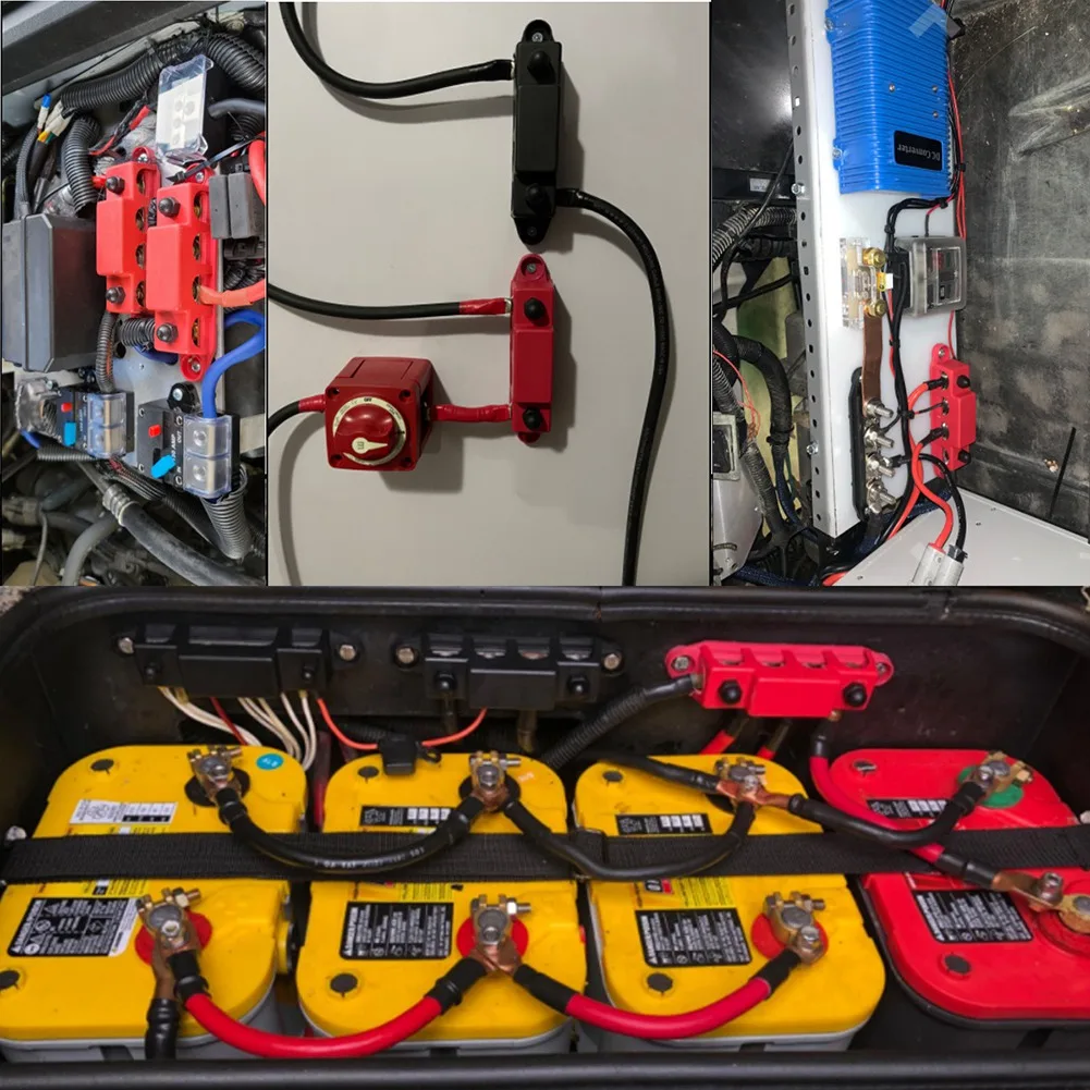 

1Pair M8 250A 4 Post Terminal Studs Busbar Battery For Car Rv-Marine Box Cold Pressed Terminals