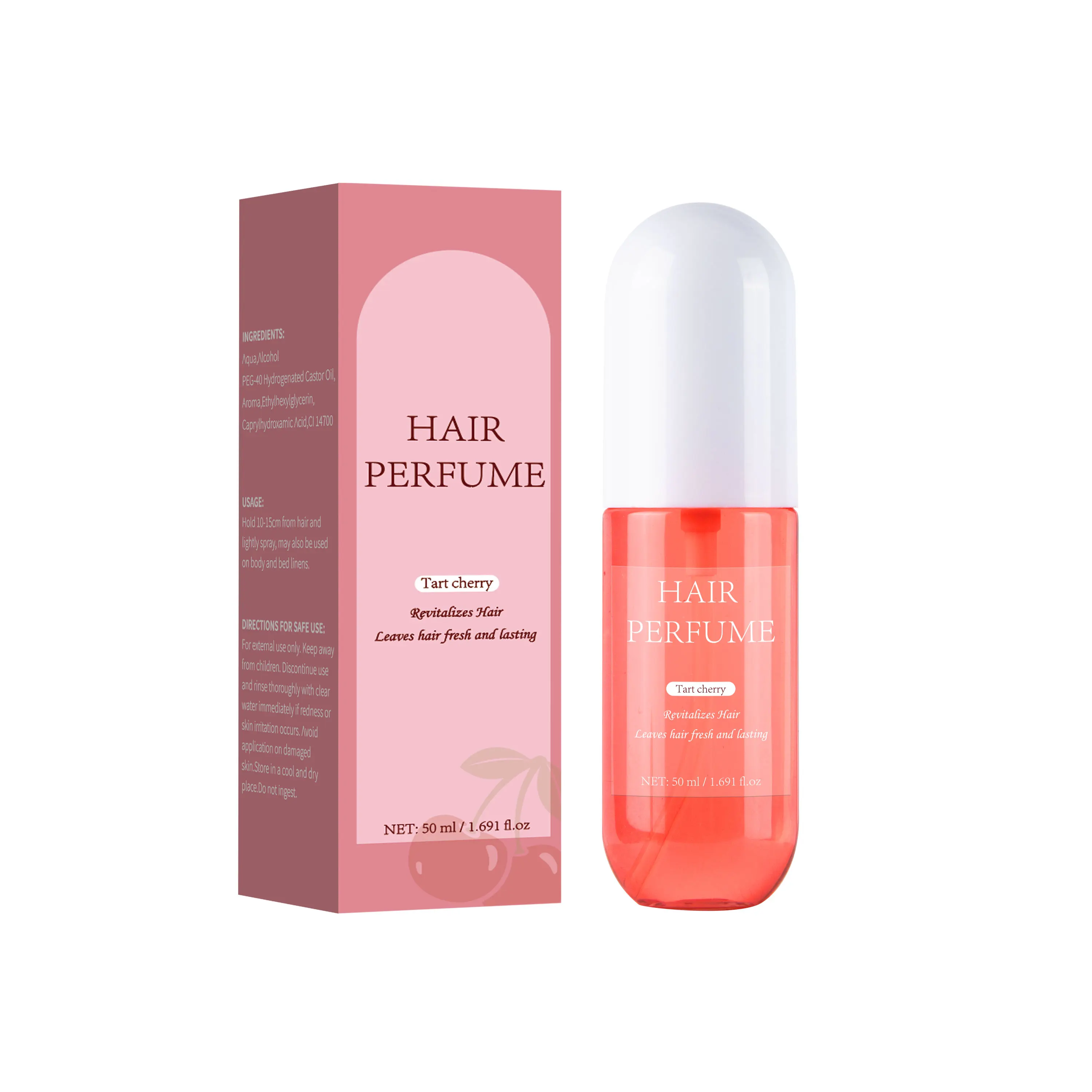 

50ML Tart Cherry Hair Perfume For Women Eau de Parfum Freshen Hair Body & Pillows Body Mist Long-Lasting Fragrance Body Spray
