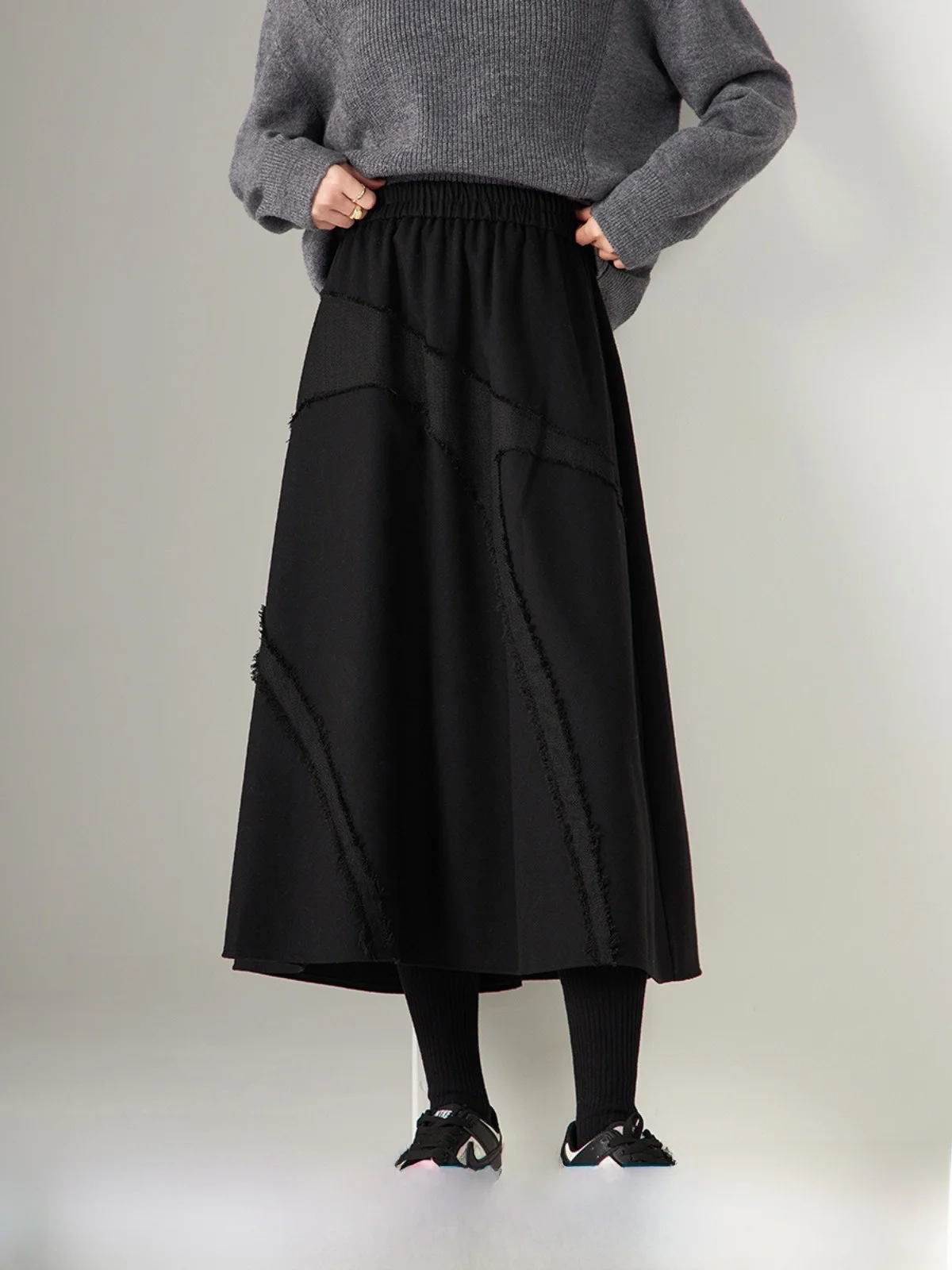 smen-2025-automne-hiver-design-sens-epissage-viande-ample-couvrant-mince-parapluie-jupe-femmes-polyvalent-mi-longue-f-jupe