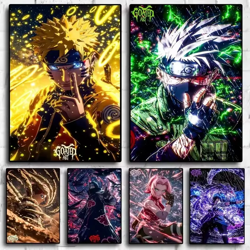 

Classic Anime Naruto Kakashi Poster Sasuke Uchiha Madara Canvas Painting Prints Home Decoration Wall Child Room Decor Kids Gift