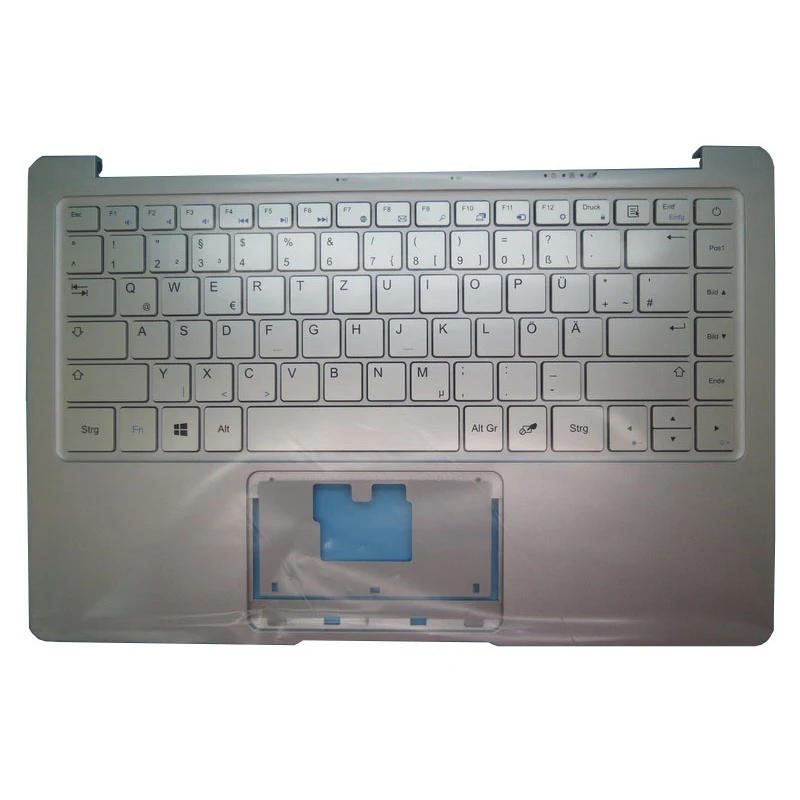 

Подставка для рук и клавиатура для ноутбука Trekstor SURFBOOK A13 A13B A13-P A13B-CO 13,3 Silver C с немецкой серебряной клавиатурой GR
