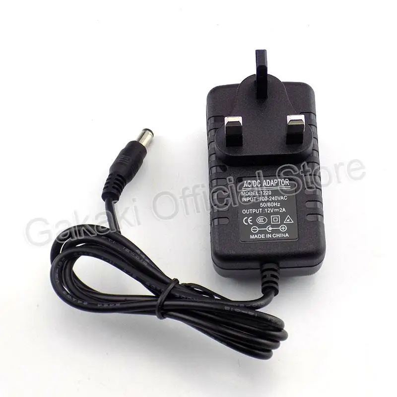 Uniwersalny 100-240V 12V 2A kamera IP CCTV pasek LED UK Plug Charger AC/Adapter DC zasilacz