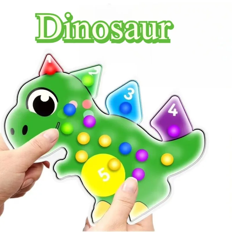 Dinosaur Montessori Sensory Toys for Toddlers Color Sorting Squeeze Fidget Toys Fine Motor Skills Game Easter Gifts for Kids