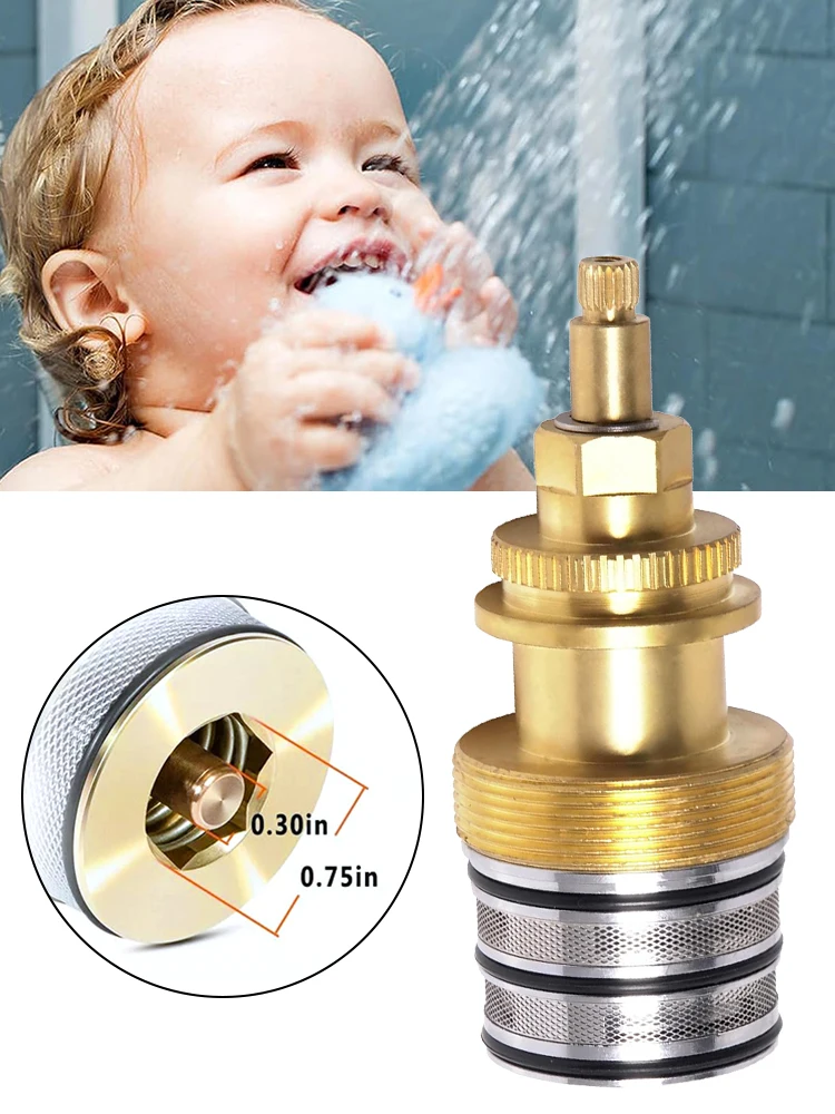 78913 Thermostatic Water Valve Cartridge 3/4 Inch Brass High Flow For K400 K401 Shower Faucet Replacement Core