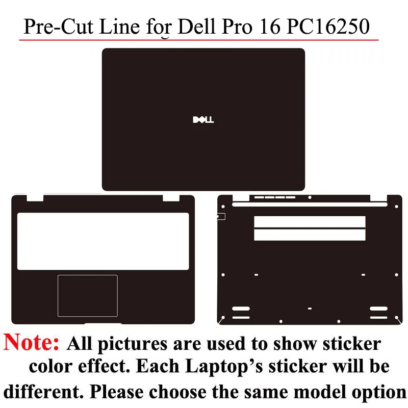 Anti Scratch Pre_Cut Laptop Vinyl Skin Cover for Dell Pro 16 PC16250 PC16255 2025 2026 Plus DB16250 DB16255 Max MC16250  MC16255