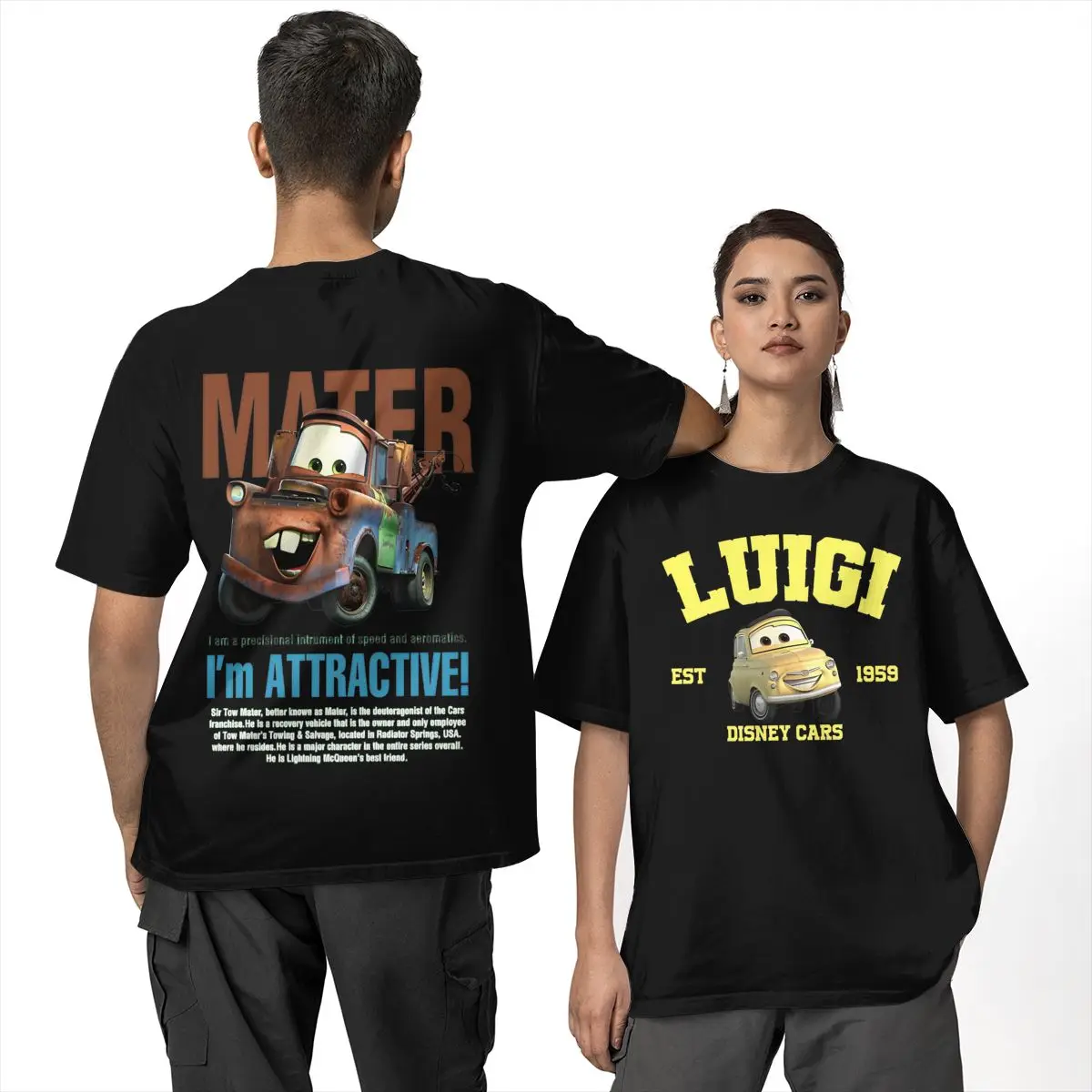 Camiseta para hombre y mujer Luigi Est 1959, camisetas Lightning McQueen Cars, camisetas de ocio de verano, ropa de algodón de diseño Vintage de talla grande