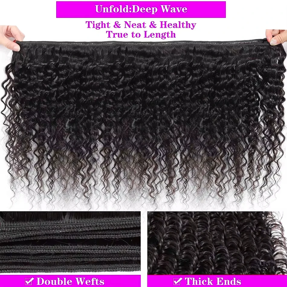 15A البورمية مجعد حزم الشعر البشري موجة عميقة الخام 1 3 4 صفقات الحزمة 100% غير المجهزة لحمة مزدوجة ملحقات نسج للنساء