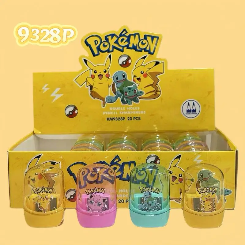

20pcs Yizheng PokéMon Pikachu Pencil Sharpener Silicone Round Double Hole Pencil Sharpener Student Pencil Purpose Stationery Gif