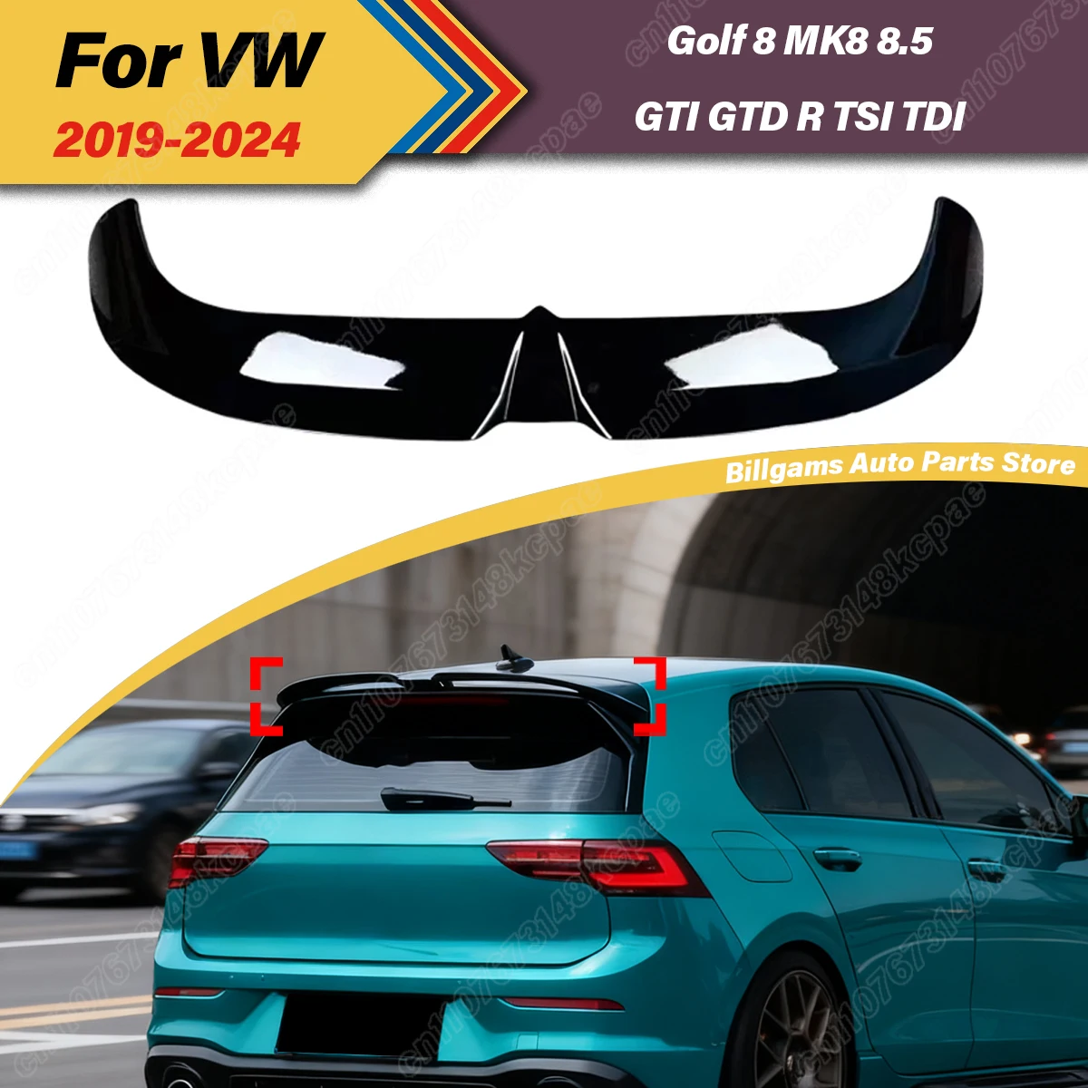 

Для VW Golf 8 MK8 8.5 GTI GTD R TSI TDI Oettinger Стиль 2019 2020 2021 2022 2023 2024 Автомобильный задний верхний спойлер Комплект кузова