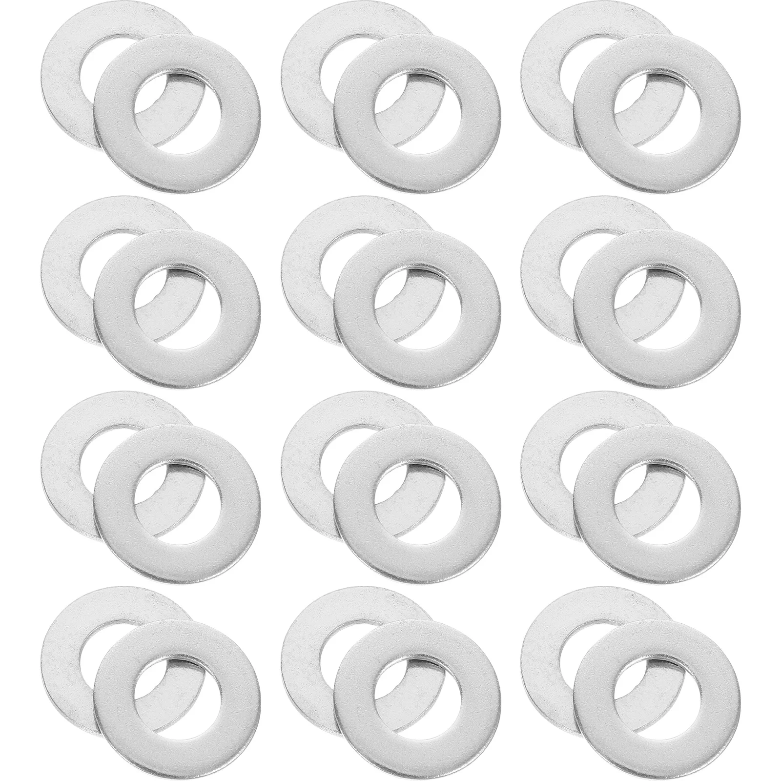 

50Pcs 304 Stainless Steel Flat Washers Set Anti-Loosening Metal Gaskets for Bolts Screws Durable Mechanical Equipment